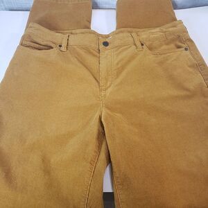 Lands End Gold Corduroy Pants Womens size 16 19W 33L Mustard